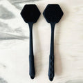 silicone long handle double sided body brush